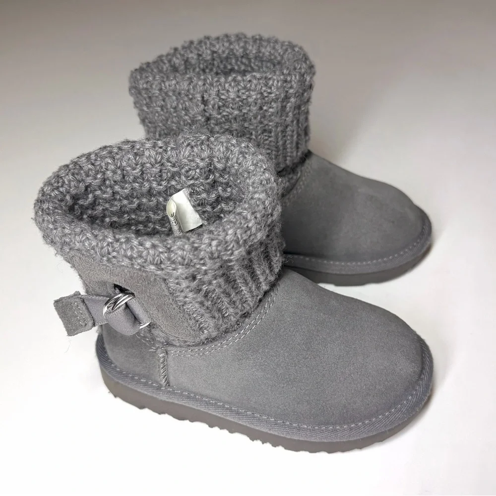 UGG Australia Kids Classic Solene Mini Boots Gray Size- 9